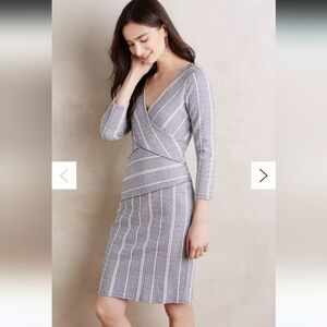 Maeve Blue Column Striped Dress M